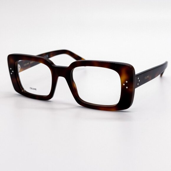 NEW CL50163I 053, SQUARE HAVANA BROWN WOMEN EYEGLASSES CELINE - Picture 3 of 10